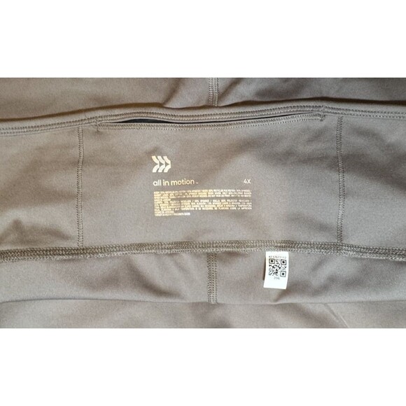 All In Motion Everyday Soft Style High-Rise 7/8 Leggings Pockets Taupe 4X NEW - Picture 7 of 10